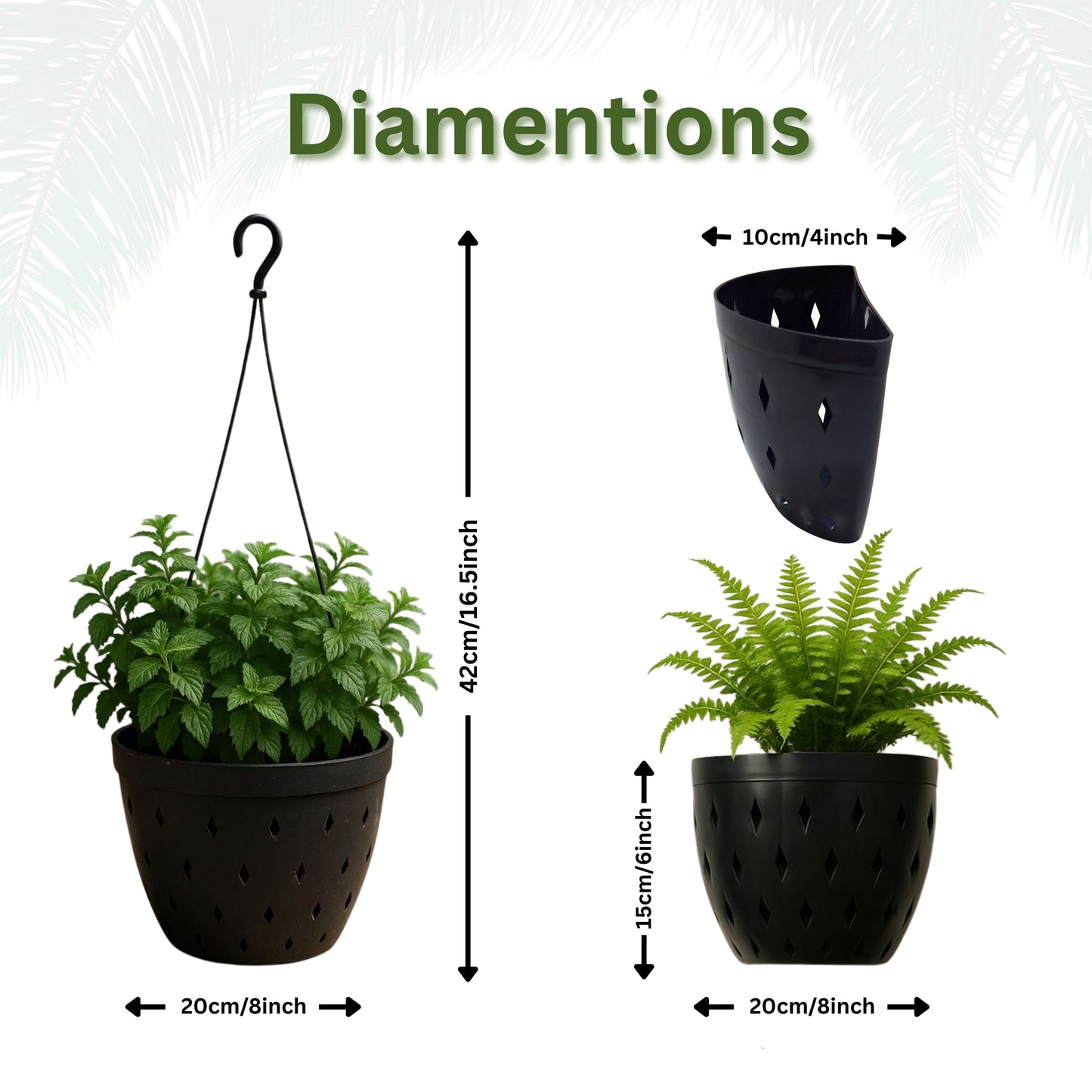 Multi-Purpose Planting Pot – Hanging or Wall Mounted Planting Pot (Set of 2)- Perfect for Indoor & Outdoor Use