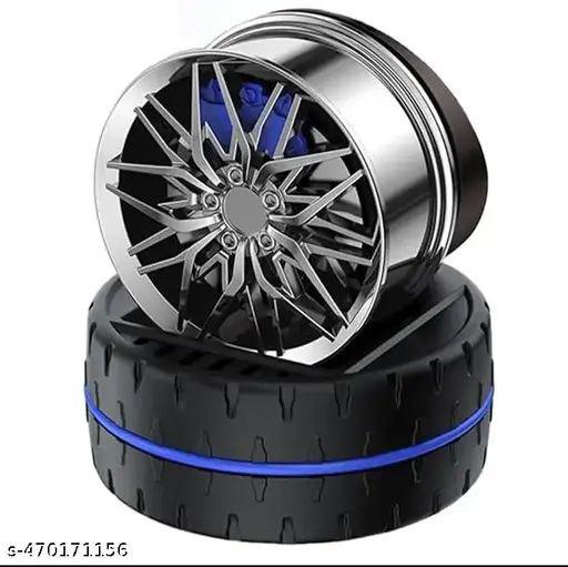 Solar Rotating Car Dashboard Air Freshener – Alloy Wheel Hub Design